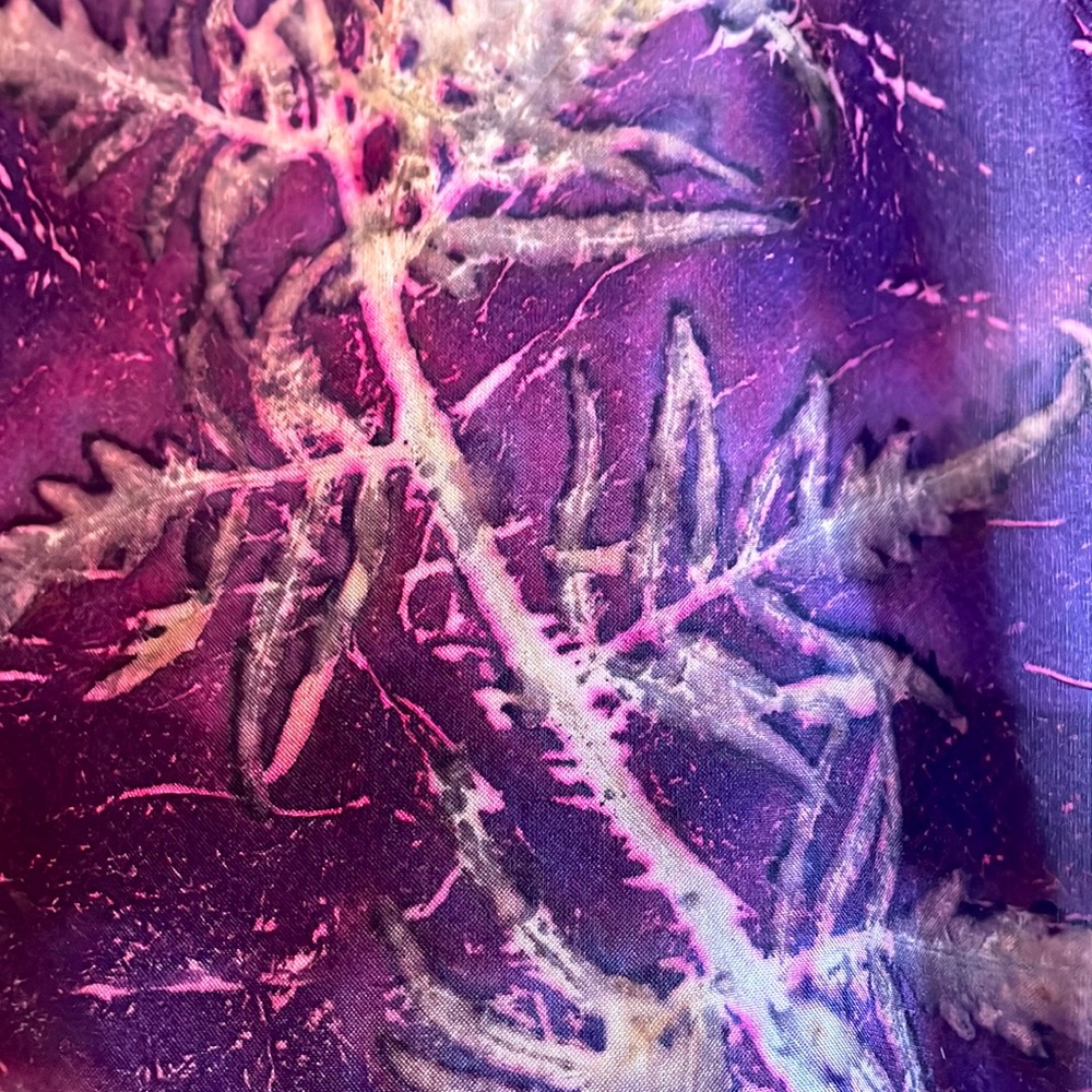 Botanically printed 100% silk scarf, gift for gardener